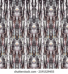 Ikat batik imprimen estilo moderno, diseño de tela shibori. El bordado tribal es un patrón sin fisuras. Ornamento repetitivo inagotable. Textura tradicional de ikat folk. Fondo geométrico de la acuarela vectorial.