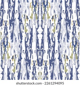 Ikat batik print modern style, shibori fabric design. Tribal embroidery ethnic seamless pattern. Vintage endless repeat ornament. Traditional folk ikat texture. Vector watercolor geometric background.