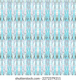Ikat batik imprimen estilo moderno, diseño de tela shibori. El bordado tribal es un patrón sin fisuras. Ornamento repetitivo inagotable. Textura tradicional de ikat folk. Fondo geométrico de la acuarela vectorial.
