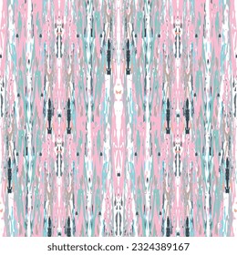 Ikat batik imprimen estilo moderno, diseño de tela shibori. El bordado tribal es un patrón sin fisuras. Ornamento repetitivo inagotable. Textura tradicional de ikat folk. Fondo geométrico de la acuarela vectorial.