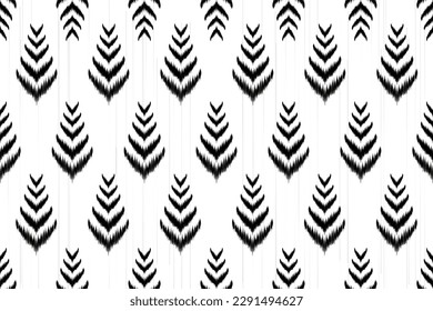 ikat black white Abstract Ethnic art. Seamless pattern in tribal, folk embroidery, and Mexican style. Aztec geometric art ornament print.Design for carpet, cover.wallpaper, wrapping, fabric, clothing