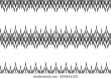 ikat black white Abstract Ethnic art. Seamless pattern in tribal, folk embroidery, Mexican style. Aztec geometric art ornament print.Design for carpet, cover.wallpaper, wrapping, fabric, clothing	
