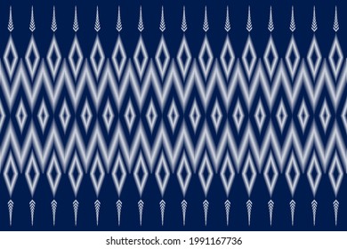 Ikat blue needlework background seamless pattern gray abstract folk pattern for design textile wallpaper texture texture boho batik style