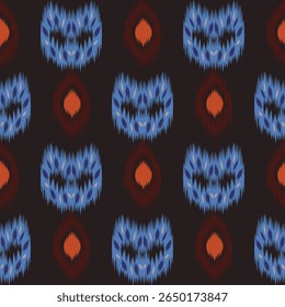 Ikat boho ethnic abstract ikat art.Aztec geometric art ornament print,folk embroidery, and Mexican style.Seamless pattern in tribalDesign for carpet, wallpaper, clothing, wrapping, fabric, cover.