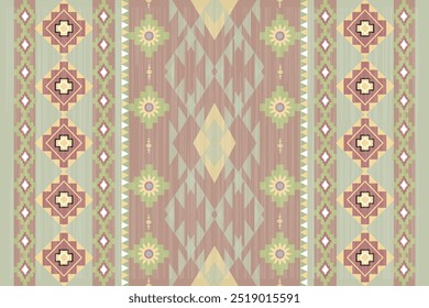 Ikat Boho geometric ornament. Navajo tribal vector seamless pattern. Native American ornament. Ethnic South Western decor style. Vector seamless pattern. Mexican blanket, rug. Woven carpet