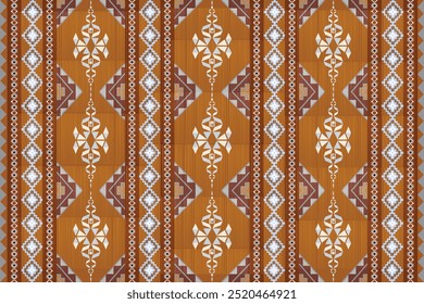 Ikat Boho geometric ornament. Navajo tribal vector seamless pattern. Native American ornament. Ethnic South Western decor style. Vector seamless pattern. Mexican blanket, rug. Woven carpet