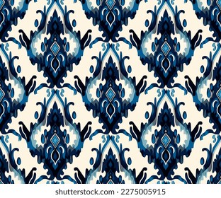 Ikat border geometric ethnic oriental pattern traditional on black background.folklore tribal vector illustration.Aztec style beautiful embroidery.ancient art of arabesque,kente cloth,interior,carpet.