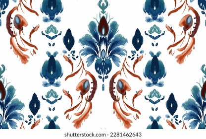 Ikat border geometric ethnic oriental pattern traditional on black background.folklore tribal vector illustration.Aztec style beautiful embroidery.ancient art of arabesque,kente cloth,interior,carpet.