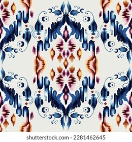 Ikat border geometric ethnic oriental pattern traditional on black background.folklore tribal vector illustration.Aztec style beautiful embroidery.ancient art of arabesque,kente cloth,interior,carpet.