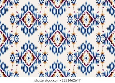 Ikat border geometric ethnic oriental pattern traditional on black background.folklore tribal vector illustration.Aztec style beautiful embroidery.ancient art of arabesque,kente cloth,interior,carpet.