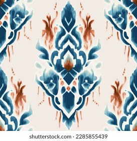 Ikat border geometric ethnic oriental pattern traditional on black background.folklore tribal vector illustration.Aztec style beautiful embroidery.ancient art of arabesque,kente cloth,interior,carpet.