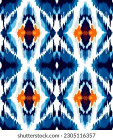 Ikat border geometric ethnic oriental pattern traditional on black background.folklore tribal vector illustration.Aztec style beautiful embroidery.ancient art of arabesque,kente cloth,interior,carpet.