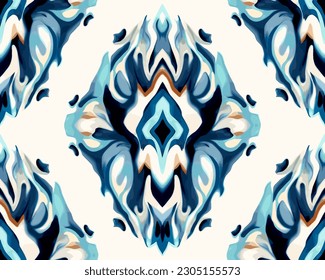Ikat border geometric ethnic oriental pattern traditional on black background.folklore tribal vector illustration.Aztec style beautiful embroidery.ancient art of arabesque,kente cloth,interior,carpet.