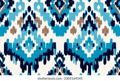 Ikat border geometric ethnic oriental pattern traditional on black background.folklore tribal vector illustration.Aztec style beautiful embroidery.ancient art of arabesque,kente cloth,interior,carpet.