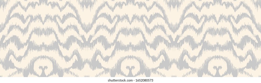 Ikat border. Geometric folk ornament. Tribal vector texture. Seamless striped pattern in Aztec style. Ethnic embroidery. Indian, Scandinavian, Gypsy, Mexican, African rug.