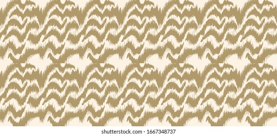 Ikat border. Geometric folk ornament. Tribal vector texture. Seamless striped pattern in Aztec style. Ethnic embroidery. Indian, Scandinavian, Gypsy, Mexican, African rug.