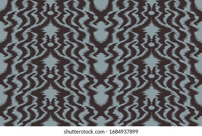 Ikat border. Geometric folk ornament. Tribal vector texture. Seamless striped pattern in Aztec style. Ethnic embroidery. Indian, Scandinavian, Gypsy, Mexican, African rug.