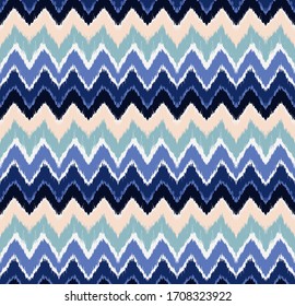 Ikat border. Geometric folk ornament. Tribal vector texture. Seamless striped pattern in Aztec style. Ethnic embroidery. Indian, Scandinavian, Gypsy, Mexican, African rug.