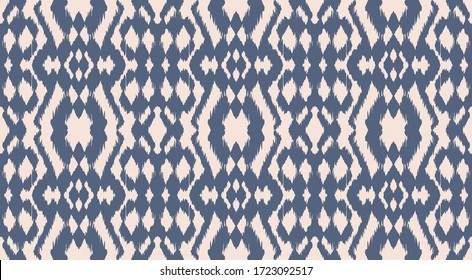 Ikat border. Geometric folk ornament. Tribal vector texture. Seamless striped pattern in Aztec style. Ethnic embroidery. Indian, Scandinavian, Gypsy, Mexican, African rug.