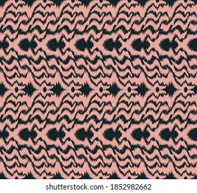 Ikat border. Geometric folk ornament. Tribal vector texture. Seamless striped pattern in Aztec style. Ethnic embroidery. Indian, Scandinavian, Gypsy, Mexican, African rug.