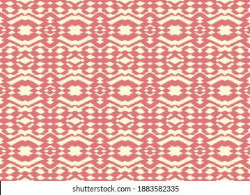 Ikat border. Geometric folk ornament. Tribal vector texture. Seamless striped pattern in Aztec style. Ethnic embroidery. Indian, Scandinavian, Gypsy, Mexican, African rug.