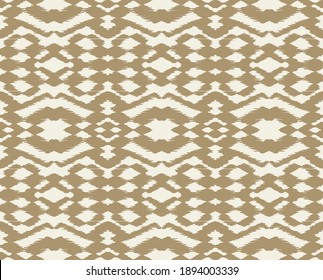 Ikat border. Geometric folk ornament. Tribal vector texture. Seamless striped pattern in Aztec style. Ethnic embroidery. Indian, Scandinavian, Gypsy, Mexican, African rug.