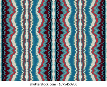 Ikat border. Geometric folk ornament. Ink on clothes. Tribal vector texture. Seamless striped pattern in Aztec style. Ethnic embroidery. Indian, Scandinavian, Gypsy, Mexican, African rug.