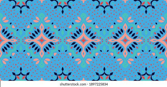 Ikat border. Geometric folk ornament. Tribal vector texture. Seamless striped pattern in Aztec style. Ethnic embroidery. Indian, Scandinavian, Gypsy, Mexican, African rug.