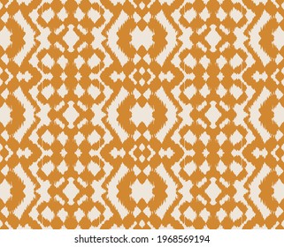 Ikat border. Geometric folk ornament. Tribal vector texture. Seamless striped pattern in Aztec style. Ethnic embroidery. Indian, Scandinavian, Gypsy, Mexican, African rug.