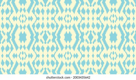 Ikat border. Geometric folk ornament. Tribal vector texture. Seamless striped pattern in Aztec style. Ethnic embroidery. Indian, Scandinavian, Gypsy, Mexican, African rug.