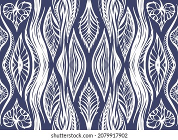 Ikat border. Geometric folk ornament. Tribal vector texture. Seamless striped pattern in Aztec style. Ethnic embroidery. Indian, Scandinavian, Gypsy, Mexican, African rug.