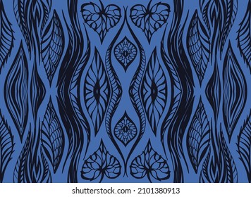 Ikat border. Geometric folk ornament. Tribal vector texture. Seamless striped pattern in Aztec style. Ethnic embroidery. Indian, Scandinavian, Gypsy, Mexican, African rug.