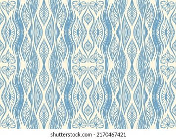 Ikat border. Geometric folk ornament. Tribal vector texture. Seamless striped pattern in Aztec style. Ethnic embroidery. Indian, Scandinavian, Gypsy, Mexican, African rug.