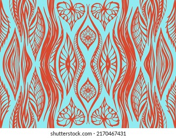 Ikat border. Geometric folk ornament. Tribal vector texture. Seamless striped pattern in Aztec style. Ethnic embroidery. Indian, Scandinavian, Gypsy, Mexican, African rug.