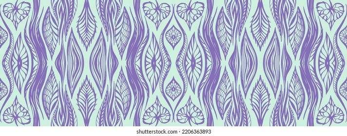 Ikat border. Geometric folk ornament. Tribal vector texture. Seamless striped pattern in Aztec style. Ethnic embroidery. Indian, Scandinavian, Gypsy, Mexican, African rug.