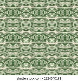 Ikat border. Geometric folk ornament. Tribal vector texture. Seamless striped pattern in Aztec style. Ethnic embroidery. Indian, Scandinavian, Gypsy, Mexican, African rug.