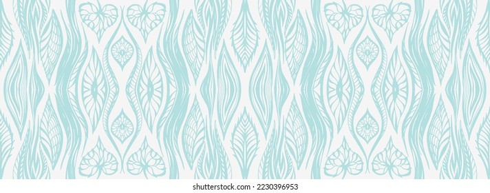 Ikat border. Geometric folk ornament. Tribal vector texture. Seamless striped pattern in Aztec style. Ethnic embroidery. Indian, Scandinavian, Gypsy, Mexican, African rug.