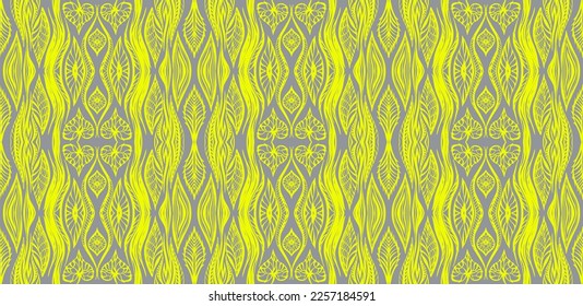 Ikat border. Geometric folk ornament. Tribal vector texture. Seamless striped pattern in Aztec style. Ethnic embroidery. Indian, Scandinavian, Gypsy, Mexican, African rug.