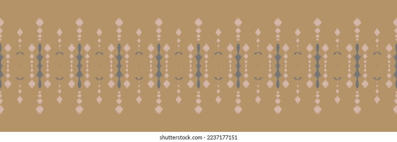 Ikat border tribal African Seamless Pattern. Ethnic Geometric Ikkat Batik Digital vector textile Design for Prints Fabric saree Mughal brush symbol Swaths texture Kurti Kurtis Kurtas