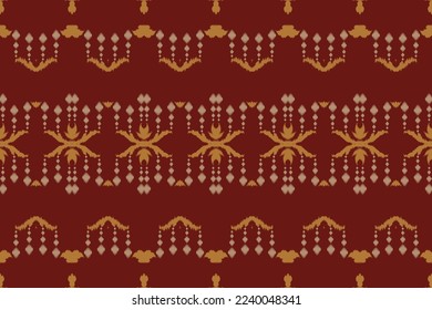 Ikat border tribal African Seamless Pattern. Ethnic Geometric Ikkat Batik Digital vector textile Design for Prints Fabric saree Mughal brush symbol Swaths texture Kurti Kurtis Kurtas