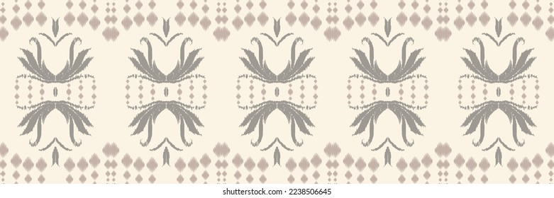 Ikat border tribal Aztec Seamless Pattern. Ethnic Geometric Ikkat Batik Digital vector textile Design for Prints Fabric saree Mughal brush symbol Swaths texture Kurti Kurtis Kurtas