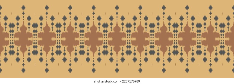 Ikat border tribal background Seamless Pattern. Ethnic Geometric Ikkat Batik Digital vector textile Design for Prints Fabric saree Mughal brush symbol Swaths texture Kurti Kurtis Kurtas