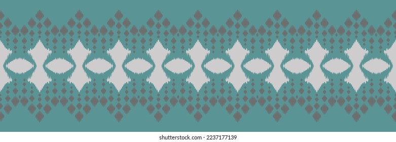 Ikat border tribal background Seamless Pattern. Ethnic Geometric Batik Ikkat Digital vector textile Design for Prints Fabric saree Mughal brush symbol Swaths texture Kurti Kurtis Kurtas