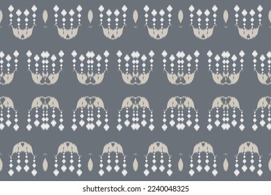 Ikat border tribal background Seamless Pattern. Ethnic Geometric Batik Ikkat Digital vector textile Design for Prints Fabric saree Mughal brush symbol Swaths texture Kurti Kurtis Kurtas