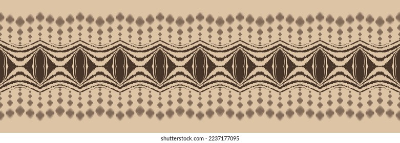Ikat border tribal backgrounds Seamless Pattern. Ethnic Geometric Batik Ikkat Digital vector textile Design for Prints Fabric saree Mughal brush symbol Swaths texture Kurti Kurtis Kurtas