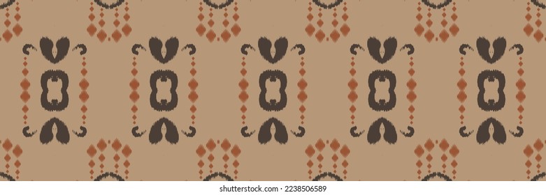 Ikat border tribal chevron Seamless Pattern. Ethnic Geometric Batik Ikkat Digital vector textile Design for Prints Fabric saree Mughal brush symbol Swaths texture Kurti Kurtis Kurtas