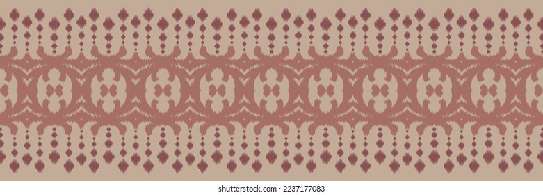 Ikat border tribal color Seamless Pattern. Ethnic Geometric Batik Ikkat Digital vector textile Design for Prints Fabric saree Mughal brush symbol Swaths texture Kurti Kurtis Kurtas