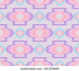 Ikat chevron seamless pattern design for home decor ideas. Fabric,Aztec, boho, geometric, ethnic background. Pillow textile wallpaper decoration. Indian, African, Asian style vector illustrations 