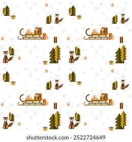 Ikat Christmas decoration element celebration seamless pattern. Perfect geometric decorative design for fabric, clothing, wallpaper, wrapping, background, illustration, wrapping, texture, textile