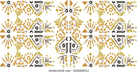 ikat color etnical tribal hand - drawn pattern navajo motif for packing, wallpaper, batik